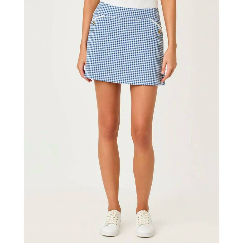 NEW LILLY PULITZER upf 50+ luxletic thera skort in starlight navy mini performan